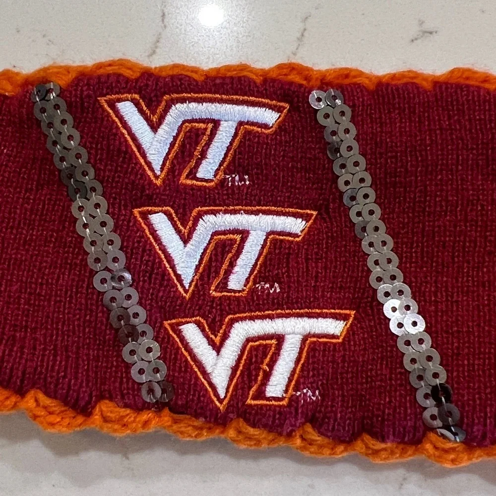 Lot of 2 Winter Knit Headbands – Virginia Tech Hokies & Cream Knit - Picture 3 of 8
